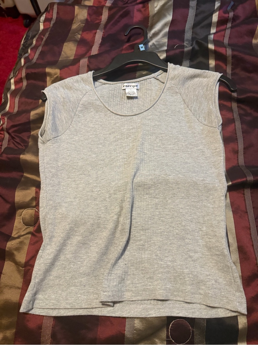 Energie Light Gray Ribbed Sleeveless Tank Top